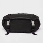 Prada Unisex Re-Nylon Saffiano Läder Axelväska Svart Tyg