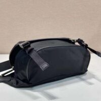 Prada Unisex Re-Nylon Saffiano Leather Shoulder Bag Black Fabric (10)