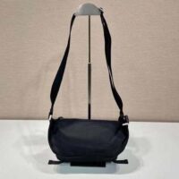 Prada Unisex Re-Nylon Saffiano Leather Shoulder Bag Black Fabric (10)