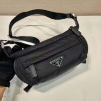 Prada Unisex Re-Nylon Saffiano Leather Shoulder Bag Black Fabric (10)