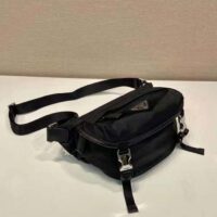 Prada Unisex Re-Nylon Saffiano Leather Shoulder Bag Black Fabric (10)