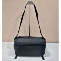 Prada Unisex Re-Nylon Saffiano Leather Shoulder Bag Black Fabric Flap (6)