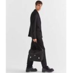 Prada Unisex Re-Nylon Saffiano Leather Shoulder Bag Black Fabric Flap – Bild 12