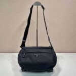 Prada Unisex Re-Nylon Saffiano Leather Shoulder Bag Black Fabric Flap Closure - immagine 2