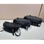 Prada Unisex Re-Nylon Saffiano Leather Shoulder Bag Black Fabric Flap – Bild 11