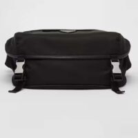 Prada Unisex Re-Nylon Saffiano Leather Shoulder Bag Black Fabric Flap Closure (2)