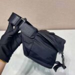 Prada Unisex Re-Nylon Saffiano Leather Shoulder Bag Black Fabric Flap Closure - immagine 9
