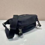 Prada Unisex Re-Nylon Saffiano Leather Shoulder Bag Black Fabric Flap Closure - immagine 6