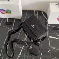 Prada Unisex Re-Nylon Saffiano Shoulder Bag Black Zipper Closure Fabric (8)
