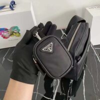 Prada Unisex Re-Nylon Saffiano Shoulder Bag Black Zipper Closure Fabric (8)