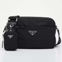 Prada Unisex Re-Nylon Saffiano Shoulder Bag Black Zipper Closure Fabric (8)