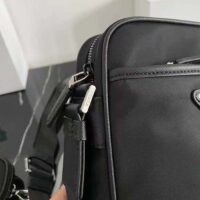 Prada Unisex Re-Nylon Saffiano Shoulder Bag Black Zipper Closure Fabric Leather (1)