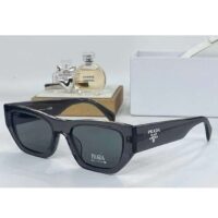 Prada Unisex Sunglasses Prada Logo Frame Compatible Graduated Lenses Black Standard Fit (3)