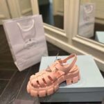 Prada Women Monolith Foam Rubber Sandals Enameled Metal Triangle Logo - Imagen 7
