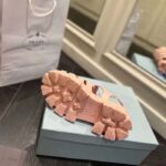 Prada Women Monolith Foam Rubber Sandals Enameled Metal Triangle Logo - Imagen 10