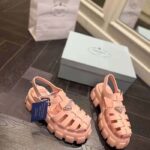 Prada Women Monolith Foam Rubber Sandals Enameled Metal Triangle Logo - Imagen 3