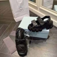 Prada Women Monolith Nappa Leather Sandals Black Upper Padding Stitching (4)