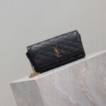 Saint Laurent YSL Women Black Gaby Chain Phone Holder Quilted Lambskin Metal – Bild 4