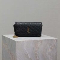 Saint Laurent YSL Women Black Gaby Chain Phone Holder Quilted Lambskin Metal (3)