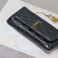 Saint Laurent YSL Women Black Gaby Chain Phone Holder Quilted Lambskin Metal (3)