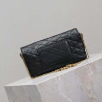 Saint Laurent YSL Women Black Gaby Chain Phone Holder Quilted Lambskin Metal (3)