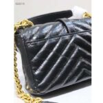 Saint Laurent YSL Women College Mini Chain Bag Black Shiny Crackled Leather – Image 9