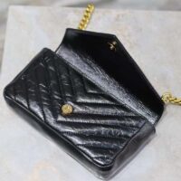 Saint Laurent YSL Women College Mini Chain Bag Black Shiny Crackled Leather (9)