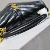 Saint Laurent YSL Women College Mini Chain Bag Black Shiny Crackled Leather (9)