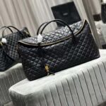 Saint Laurent YSL Women ES Giant Travel Bag Black Gold Quilted Calfskin Leather - Image 4