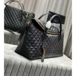 Saint Laurent YSL Women ES Giant Travel Bag Black Gold Quilted Calfskin Leather - Image 5