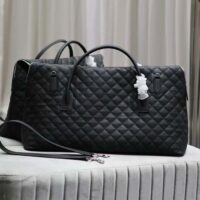 Saint Laurent YSL Women ES Giant Travel Bag Black Quilted Calfskin Leather (5)