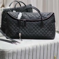 Saint Laurent YSL Women ES Giant Travel Bag Black Quilted Calfskin Leather (5)