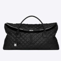 Saint Laurent YSL Women ES Giant Travel Bag Black Quilted Calfskin Leather (5)