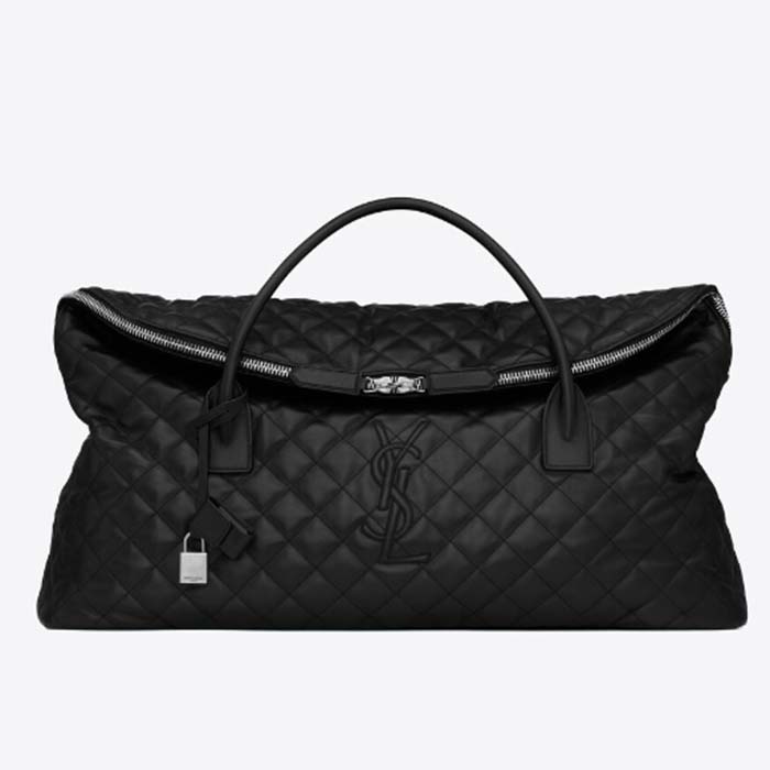 Saint Laurent YSL Women ES Giant Travel Bag Black Quilted Calfskin Leather