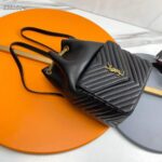 Saint Laurent YSL Women Joe Backpack Lambskin Black Leather – Image 3