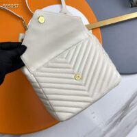 Saint Laurent YSL Women Joe Backpack Lambskin White Leather (3)