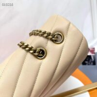 Saint Laurent YSL Women Medium Quilted Leather Beige Calfskin Leather Brass (8)