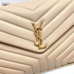 Saint Laurent YSL Women Medium Quilted Leather Beige Calfskin Leather Brass - Bild 7