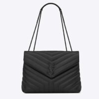 Saint Laurent YSL Women Medium Quilted Leather Black Calfskin Leather (4)