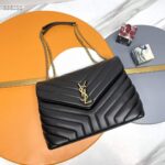 Saint Laurent YSL Women Medium Quilted Leather Black Calfskin Leather Brass - immagine 2