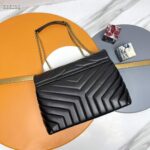 Saint Laurent YSL Women Medium Quilted Leather Black Calfskin Leather Brass - immagine 4