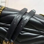Saint Laurent YSL Women Medium Quilted Leather Black Calfskin Leather Brass - immagine 9