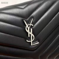 Saint Laurent YSL Women Medium Quilted Leather Black Noir Silver Calfskin Leather (1)