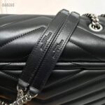 Saint Laurent YSL Women Medium Quilted Leather Black Noir Silver Calfskin Leather - immagine 8