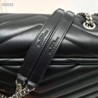 Saint Laurent YSL Women Medium Quilted Leather Black Noir Silver Calfskin Leather (1)