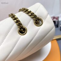 Saint Laurent YSL Women Medium Quilted Leather White Calfskin Leather Brass (9)
