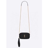 Saint Laurent YSL Women Mini Lou Quilted Leather Black Gold Zip Closure (10)