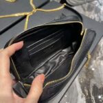 Saint Laurent YSL Women Mini Lou Quilted Leather Black Gold Zip Closure – Image 13