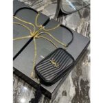 Saint Laurent YSL Women Mini Lou Quilted Leather Black Gold Zip Closure – Image 9