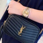 Saint Laurent YSL Women Mini Lou Quilted Leather Black Gold Zip Closure – Image 15